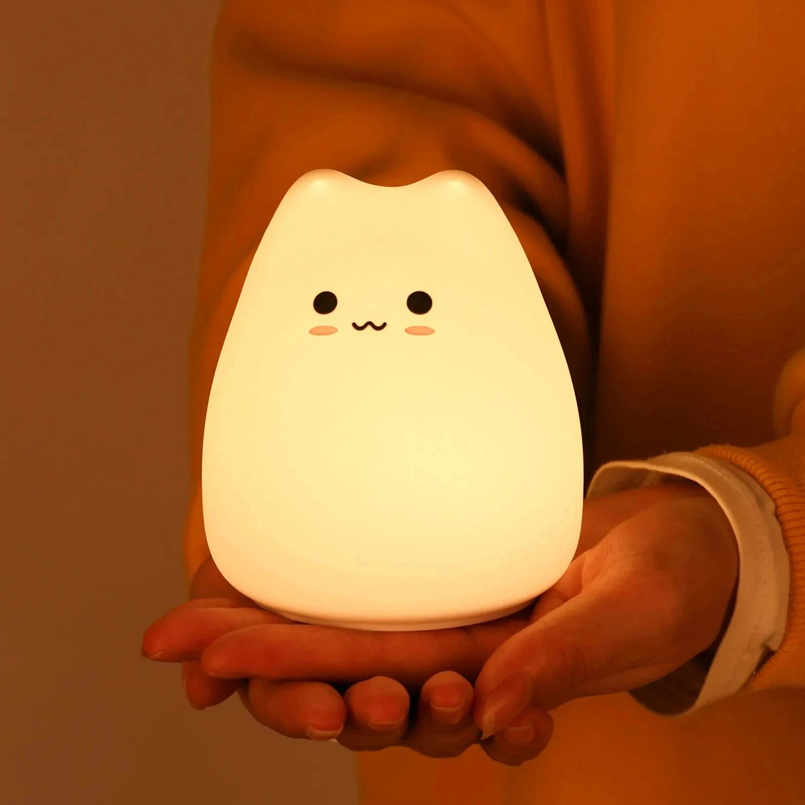 Cute Animal Touch Sensor LED Night Lamp USB Rechargeable Silicone Lamp Timing Bedside Desktop Decoration Cartoon Book Lights