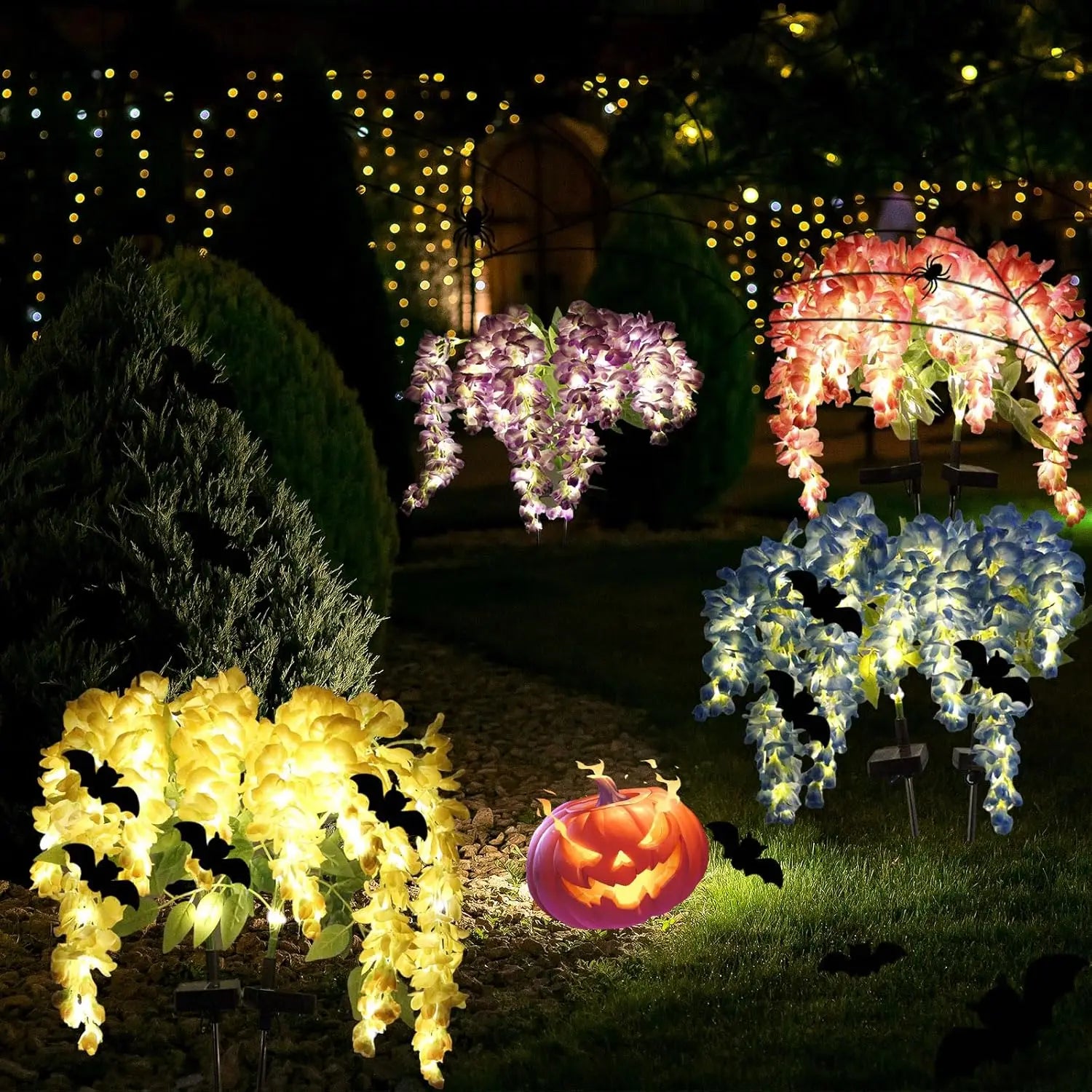 Solar Simulation Wisteria Flower Lamp Outdoor Waterproof Plug-In Lamp Is Suitable for Lawn Garden Garden Decorative Lamp