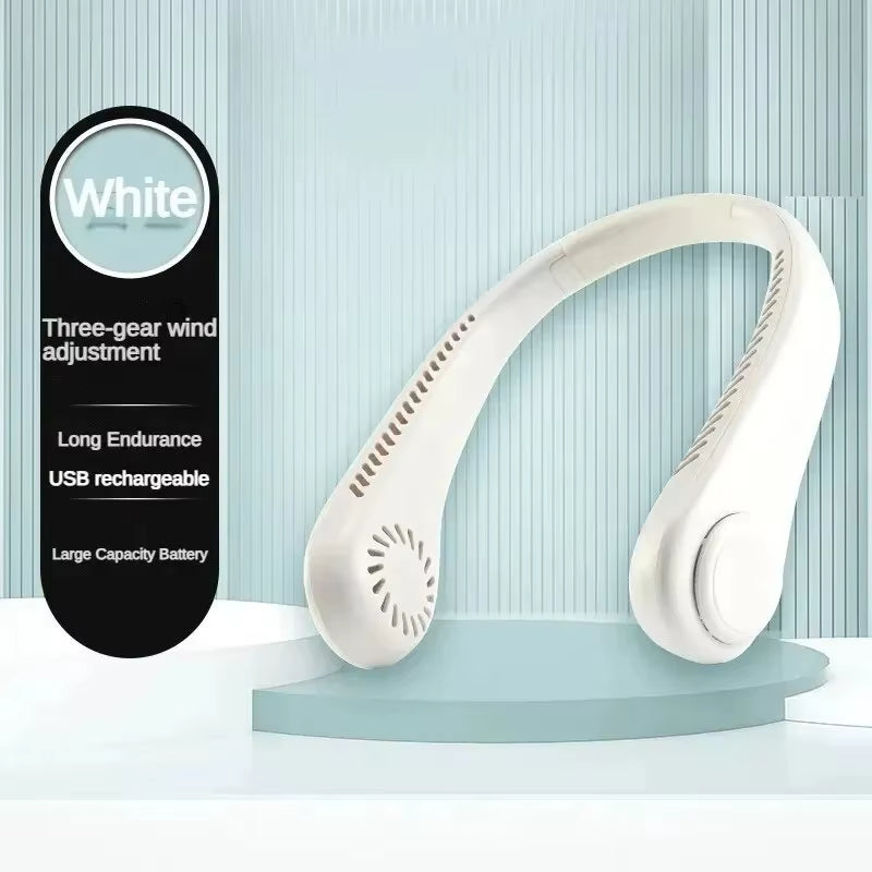 8000Mah USB Hanging Neck Fan Portable Bladeless Mini Rechargeable Mute LED Digital Display Electric Air Cooler Handheld