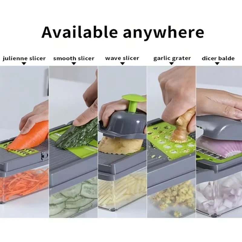 Kitchen Multifunctional Household Dicing Slicing and Shredding Quick Vegetable Cutter 14/16 Piece Vegetable Cutter Set