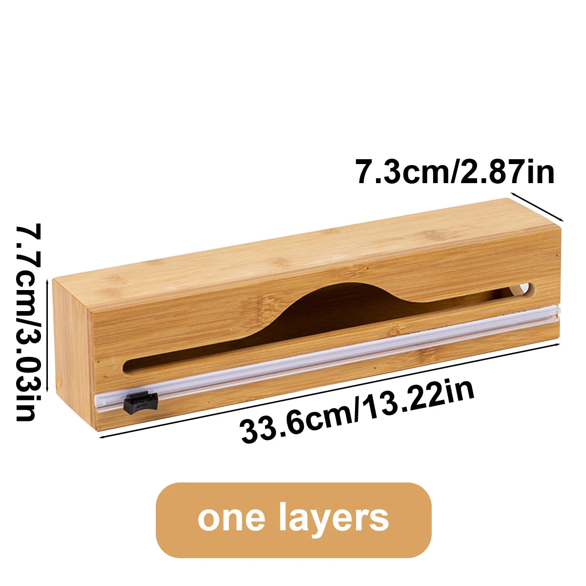 Cling Film Tin Foil Cutter, Kitchen Organizer, Bamboo Bag Cutting Box, Special Convenience, 1Pc