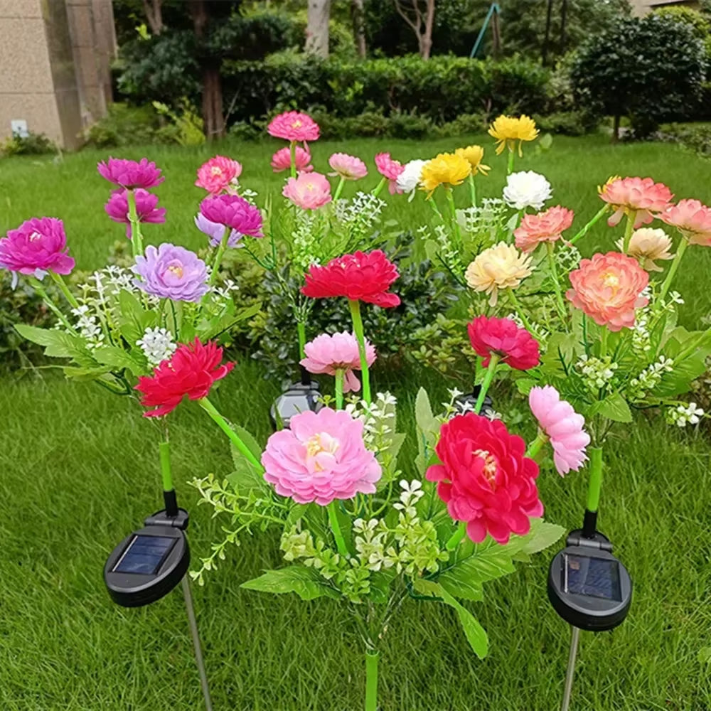 Solar Lights Outdoor Lighting Solar Garden Light Snow Lotus Flower Lawn Lamp for Yard Patio Flower Party Lamp Wedding Mother Day