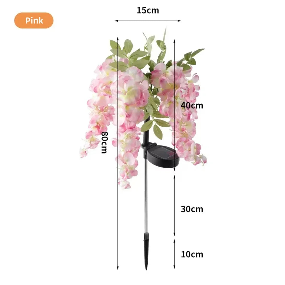 Solar Simulation Wisteria Flower Lamp Outdoor Waterproof Plug-In Lamp Is Suitable for Lawn Garden Garden Decorative Lamp