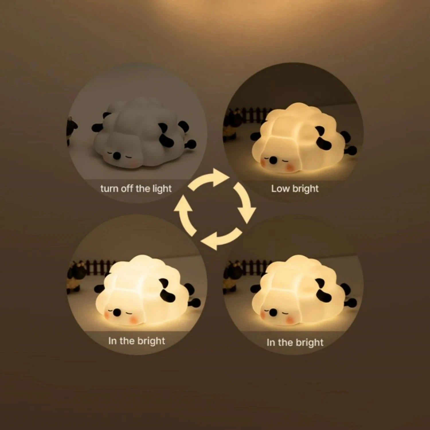 Cute Animal Touch Sensor LED Night Lamp USB Rechargeable Silicone Lamp Timing Bedside Desktop Decoration Cartoon Book Lights
