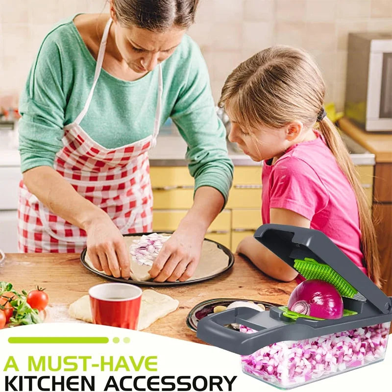Kitchen Multifunctional Household Dicing Slicing and Shredding Quick Vegetable Cutter 14/16 Piece Vegetable Cutter Set