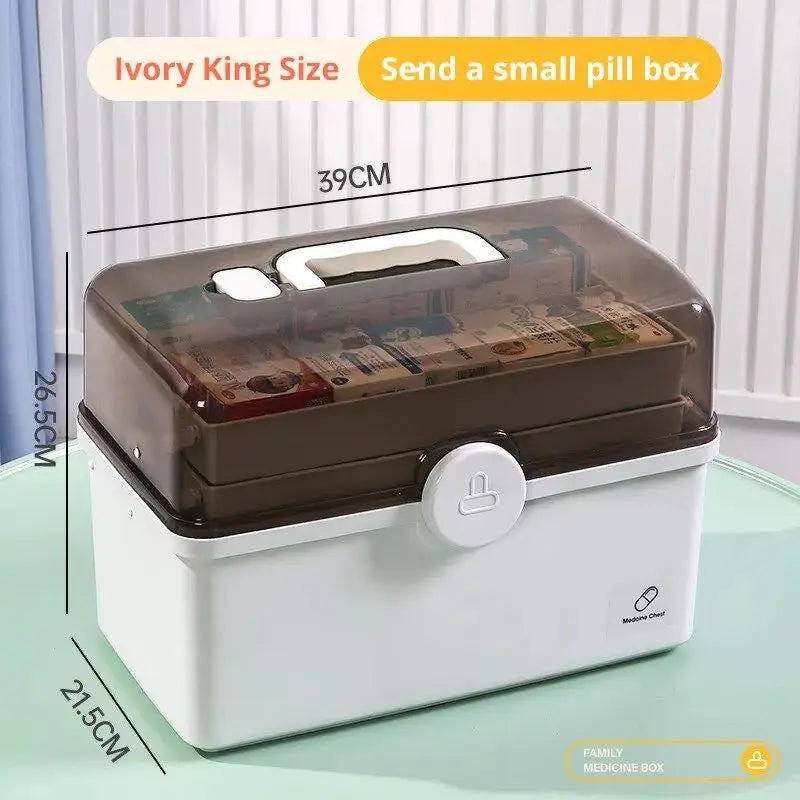 1Pc White Large Capacity Medicine Box for Home Medicine Storage Multi Layer Classification Home Medicine Box