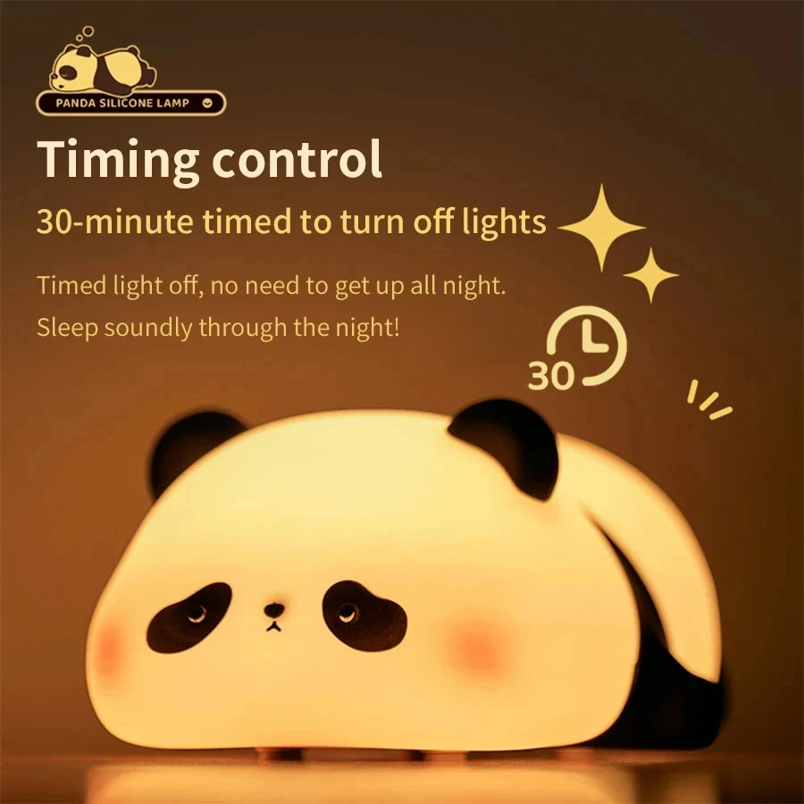 Cute Animal Touch Sensor LED Night Lamp USB Rechargeable Silicone Lamp Timing Bedside Desktop Decoration Cartoon Book Lights