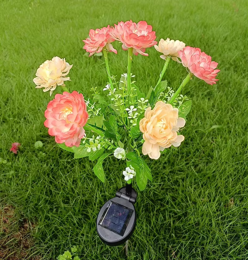 Solar Lights Outdoor Lighting Solar Garden Light Snow Lotus Flower Lawn Lamp for Yard Patio Flower Party Lamp Wedding Mother Day