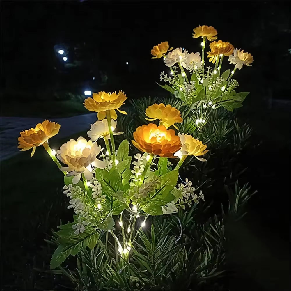 Solar Lights Outdoor Lighting Solar Garden Light Snow Lotus Flower Lawn Lamp for Yard Patio Flower Party Lamp Wedding Mother Day