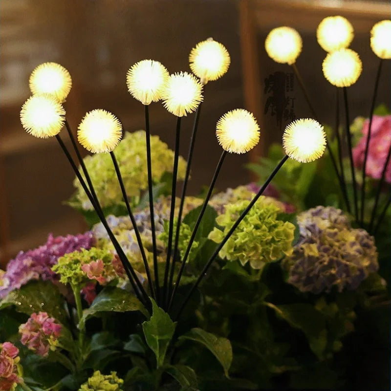 Solar Dandelion Lights, 6 Heads Always On/Flashing Lawn Lamp, LED Landscape Lighting Garden Decoration, Ground Plug Light