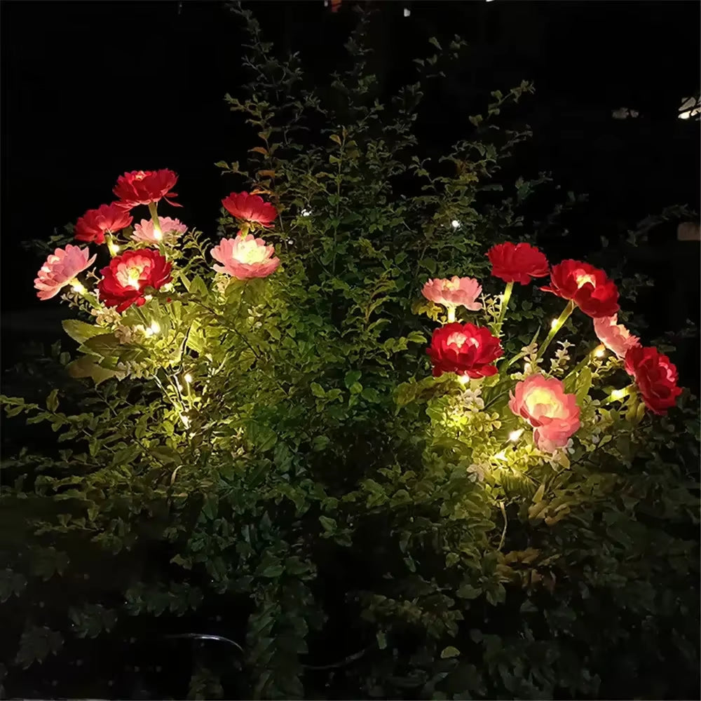 Solar Lights Outdoor Lighting Solar Garden Light Snow Lotus Flower Lawn Lamp for Yard Patio Flower Party Lamp Wedding Mother Day