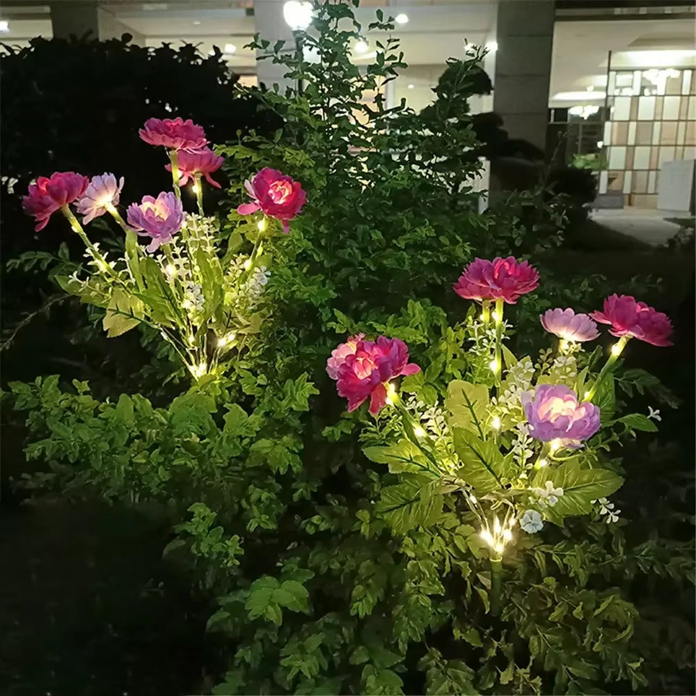 Solar Lights Outdoor Lighting Solar Garden Light Snow Lotus Flower Lawn Lamp for Yard Patio Flower Party Lamp Wedding Mother Day