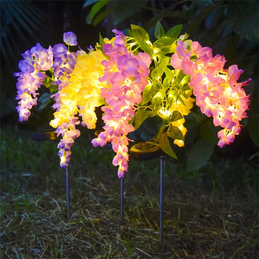 Solar Simulation Wisteria Flower Lamp Outdoor Waterproof Plug-In Lamp Is Suitable for Lawn Garden Garden Decorative Lamp