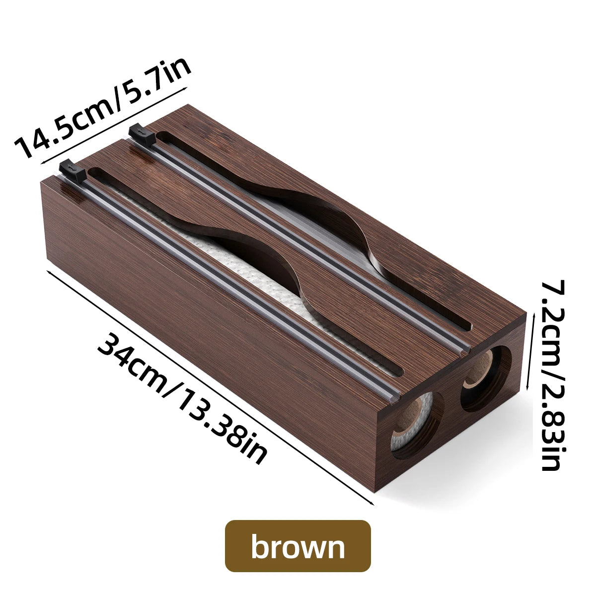 Cling Film Tin Foil Cutter, Kitchen Organizer, Bamboo Bag Cutting Box, Special Convenience, 1Pc