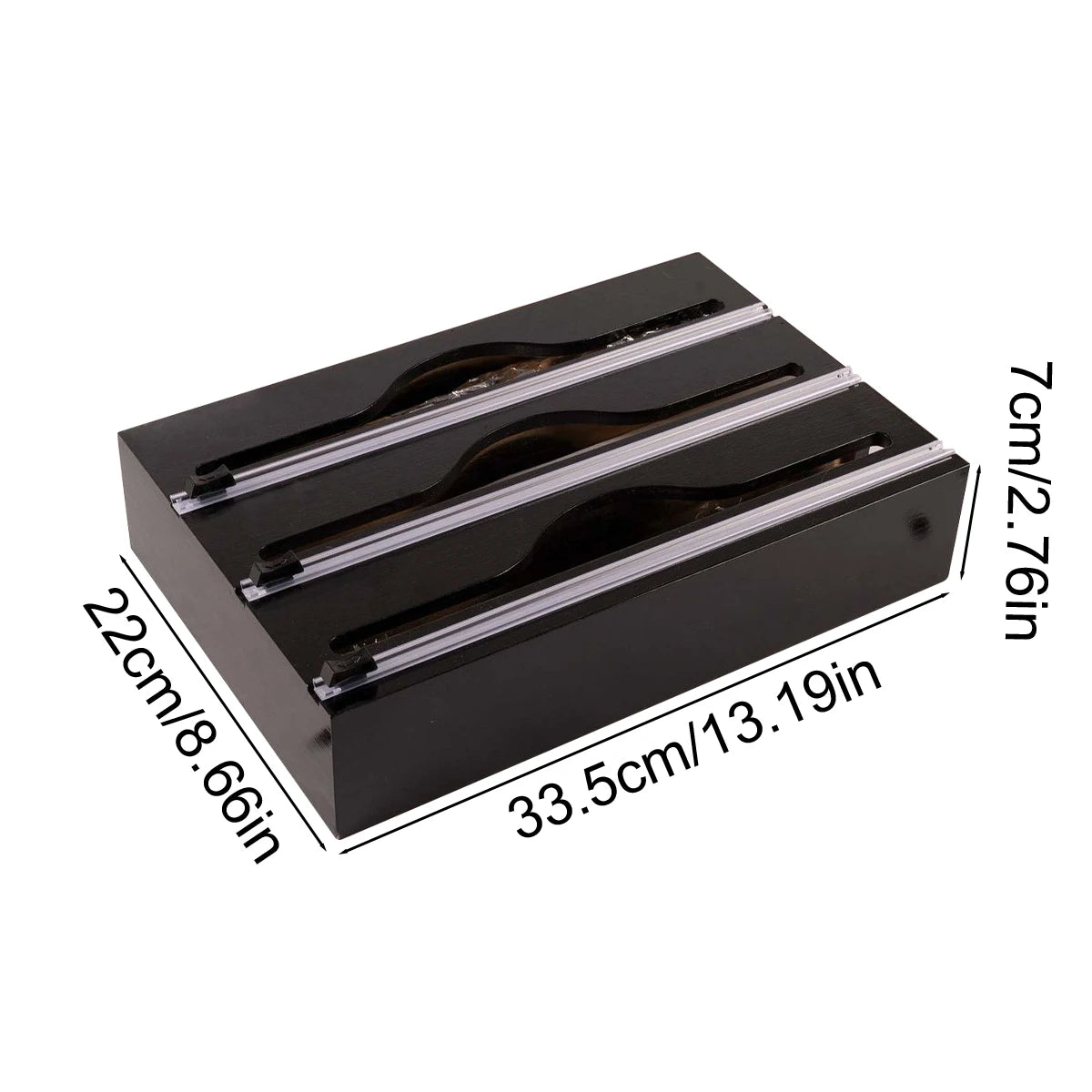 Cling Film Tin Foil Cutter, Kitchen Organizer, Bamboo Bag Cutting Box, Special Convenience, 1Pc