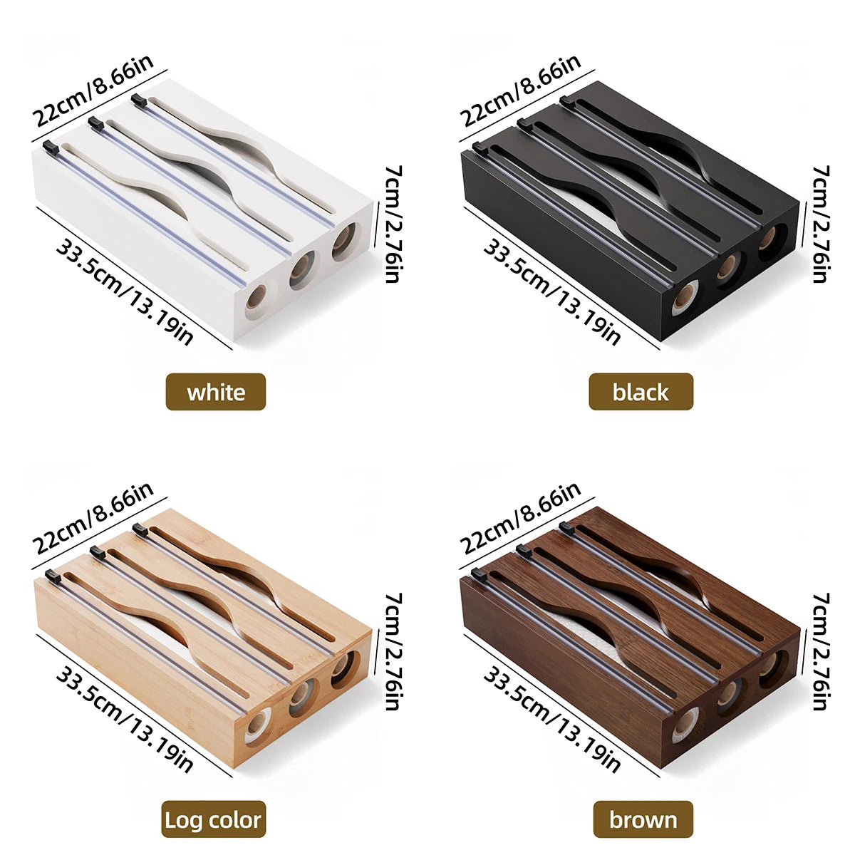 Cling Film Tin Foil Cutter, Kitchen Organizer, Bamboo Bag Cutting Box, Special Convenience, 1Pc