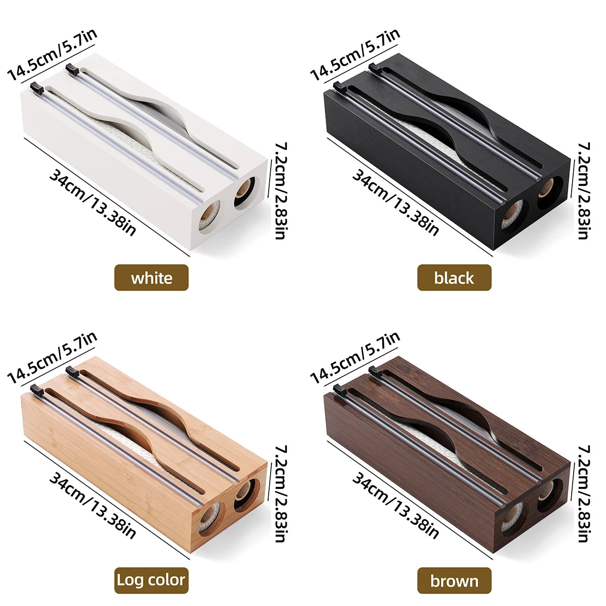 Cling Film Tin Foil Cutter, Kitchen Organizer, Bamboo Bag Cutting Box, Special Convenience, 1Pc