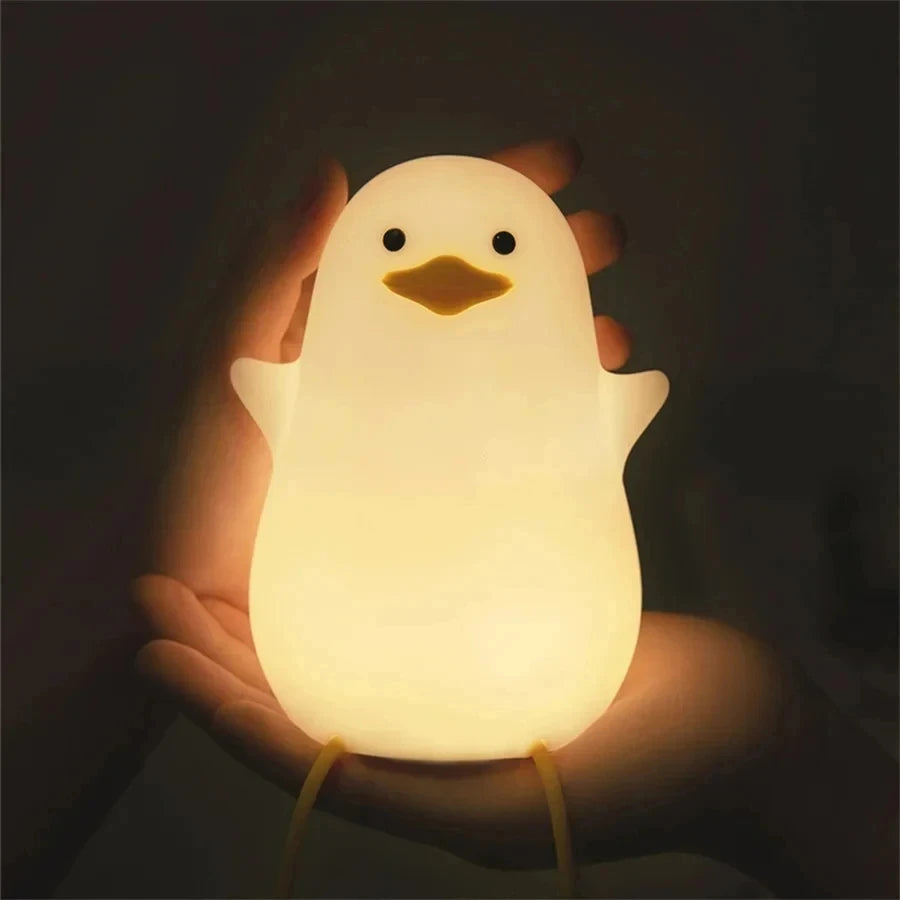 Cute Animal Touch Sensor LED Night Lamp USB Rechargeable Silicone Lamp Timing Bedside Desktop Decoration Cartoon Book Lights
